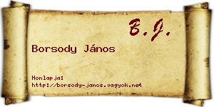Borsody János névjegykártya